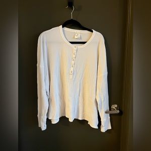 White Aerie Henley with Snaps